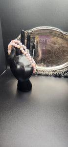 Pink beaded twist bracelet: