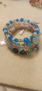 Pink and Blue  warped bracelet