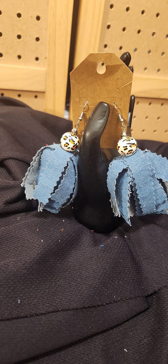 Raveled  Denim Earrings