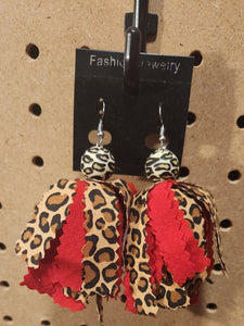 Red Leopard Ravel earrings: