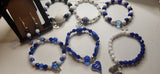 Stacked Bracelet and Earring Set( Red, Green or  Blue)