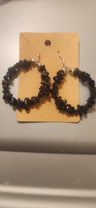 Rock Collection,  Black  Hoop Earrings