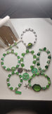 Stacked Bracelet and Earring Set( Red, Green or  Blue)