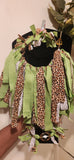 4 piece Leopard and Lime Ravel set.