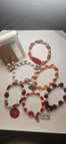 Stacked Bracelet and Earring Set( Red, Green or  Blue)